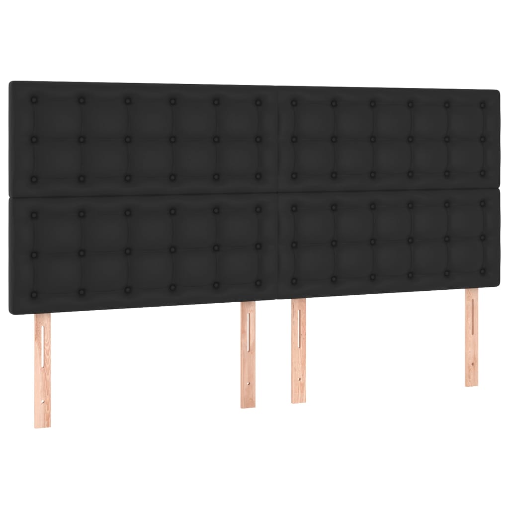 vidaXL Tăblii de pat, 4 buc, negru, 90x5x78/88 cm, piele ecologică vidaXL Tăblii de pat, 4 buc, negru, 90x5x78/88 cm, piele ecologică