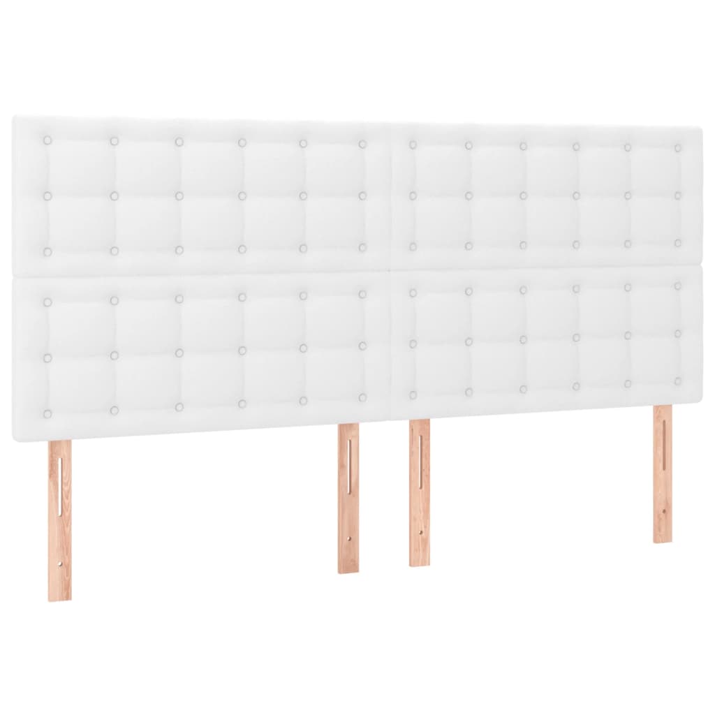 vidaXL Tăblii de pat, 4 buc, alb, 90x5x78/88 cm, piele ecologică vidaXL Tăblii de pat, 4 buc, alb, 90x5x78/88 cm, piele ecologică