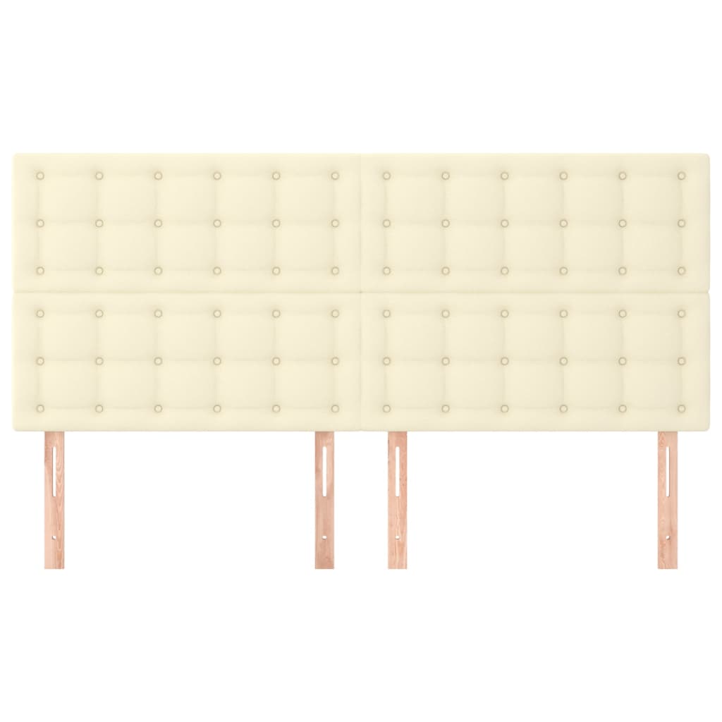 vidaXL Tăblii de pat, 4 buc, crem, 90x5x78/88 cm, piele ecologică vidaXL Tăblii de pat, 4 buc, crem, 90x5x78/88 cm, piele ecologică