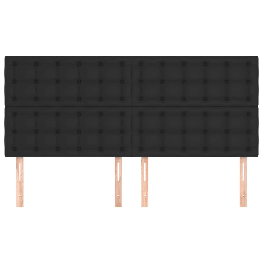 vidaXL Tăblii de pat, 4 buc, negru, 100x5x78/88 cm, piele ecologică vidaXL Tăblii de pat, 4 buc, negru, 100x5x78/88 cm, piele ecologică