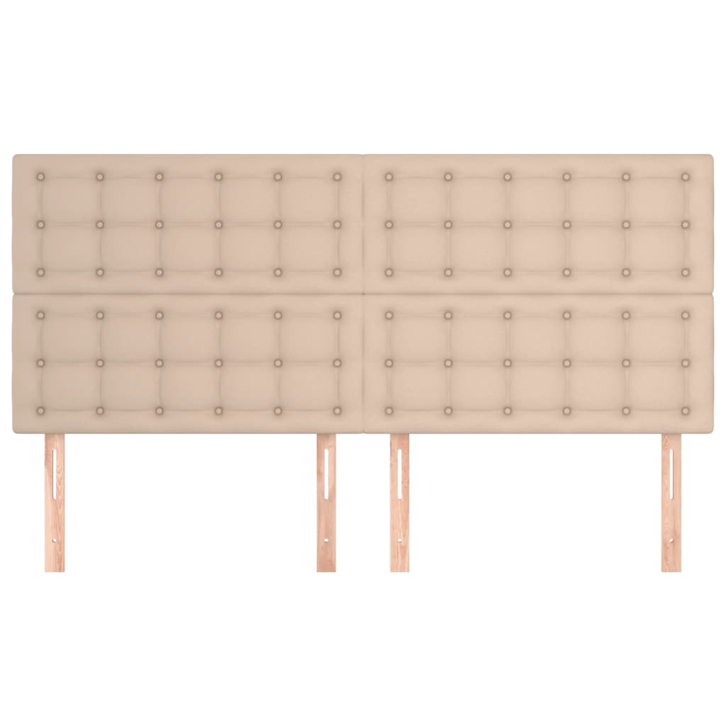 vidaXL Tăblii de pat 4 buc, cappuccino 100x5x78/88 cm piele ecologică