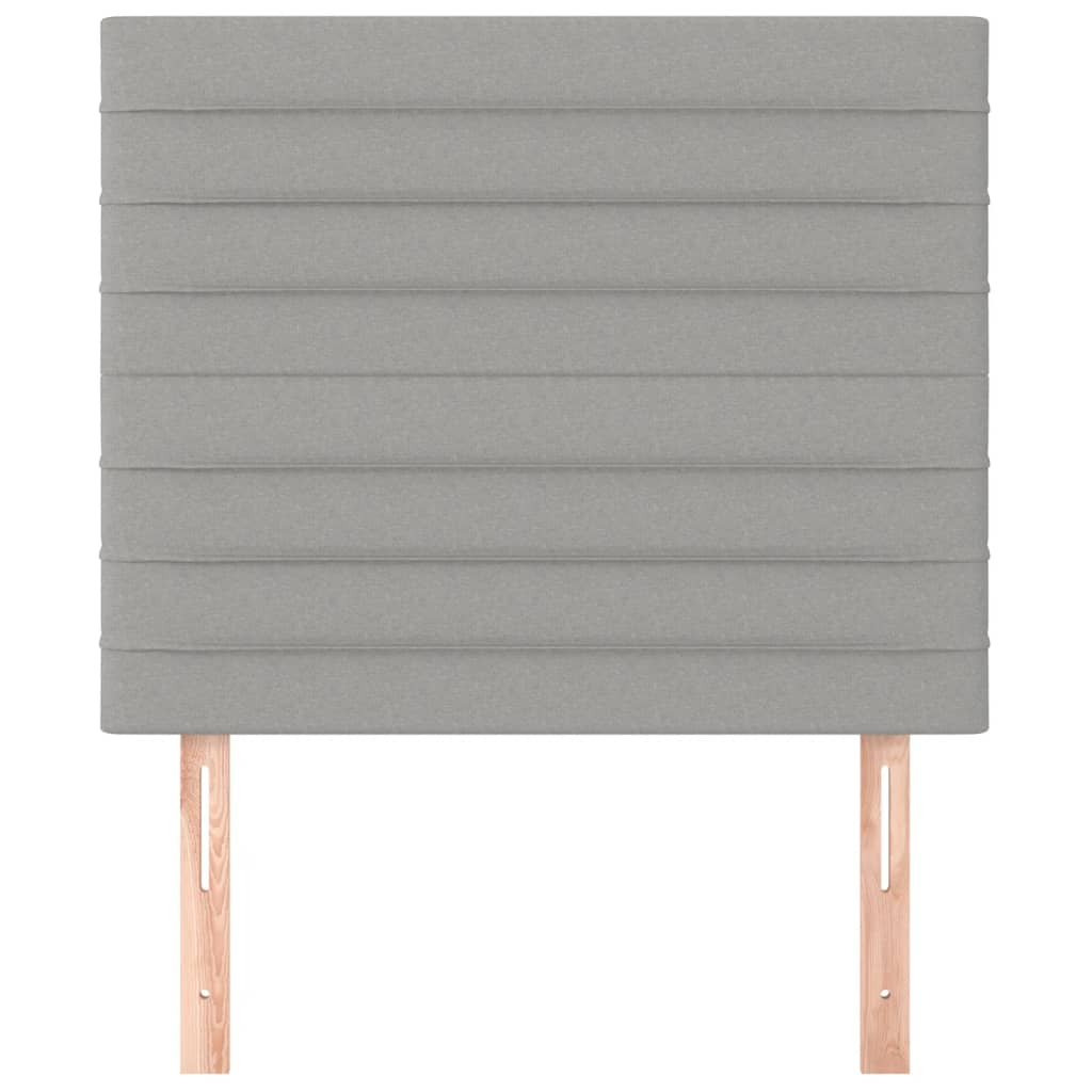 vidaXL Tăblii de pat, 2 buc, gri deschis, 80x5x78/88 cm, textil
