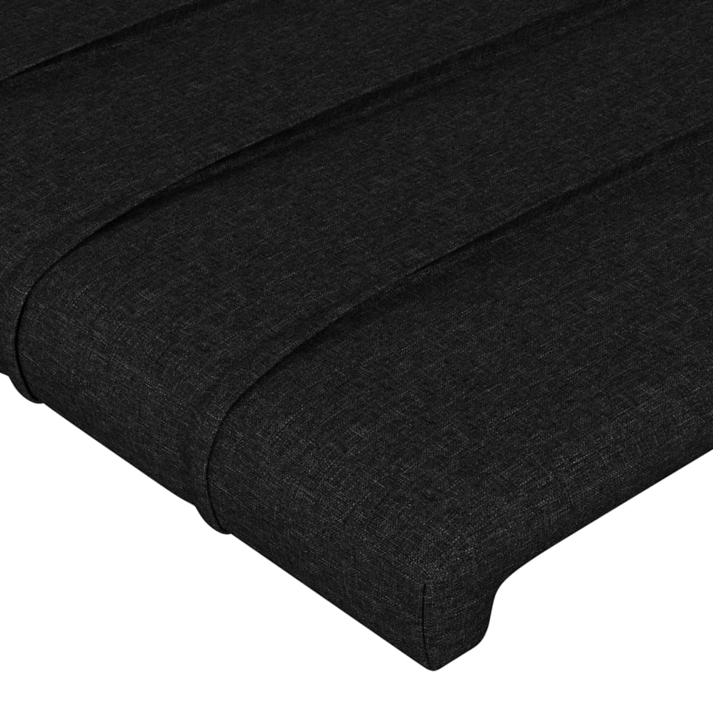 vidaXL Tăblie de pat neagră 80x5x118/128 cm, material textil