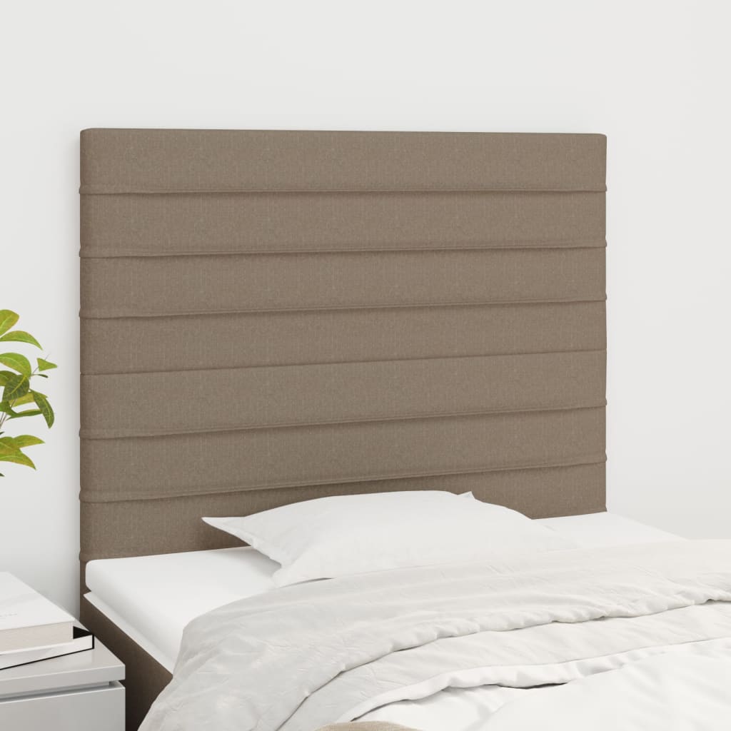 vidaXL Tăblii de pat, 2 buc, gri taupe, 80x5x78/88 cm, textil vidaXL Tăblii de pat, 2 buc, gri taupe, 80x5x78/88 cm, textil