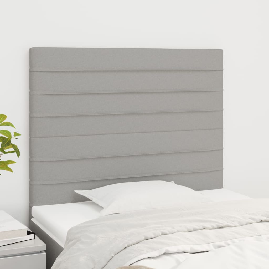 vidaXL Tăblii de pat, 2 buc, gri deschis, 90x5x78/88 cm, textil vidaXL Tăblii de pat, 2 buc, gri deschis, 90x5x78/88 cm, textil