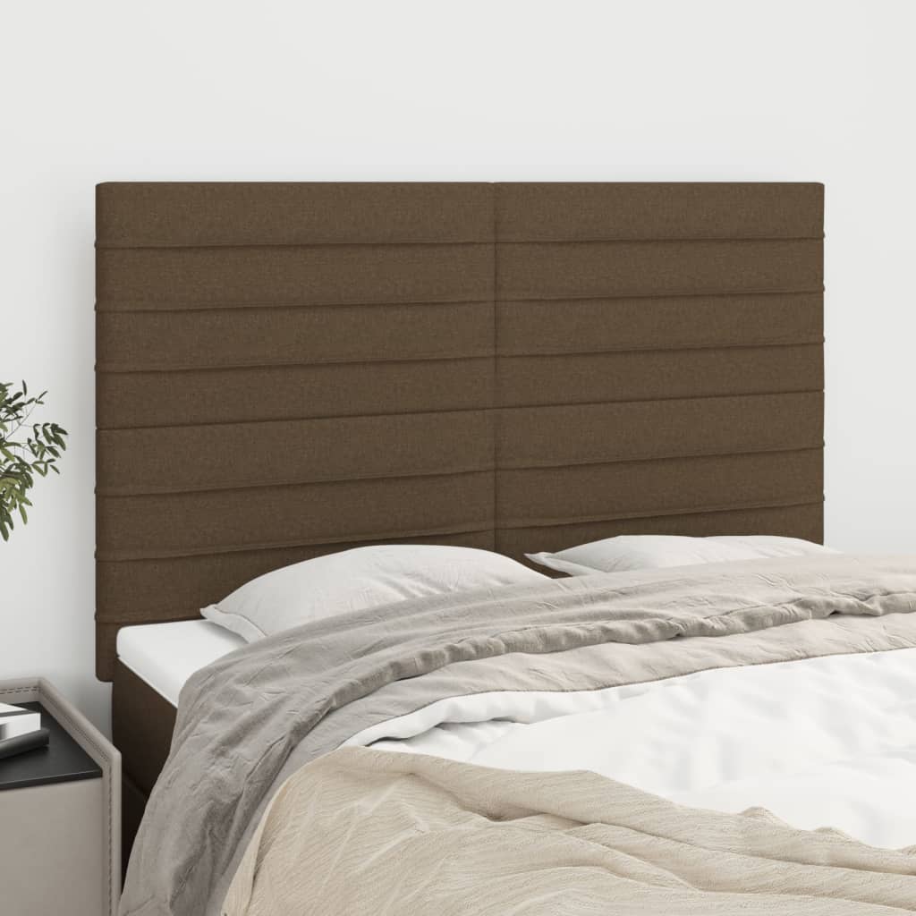 vidaXL Tăblii de pat, 4 buc, maro închis, 72x5x78/88 cm, textil