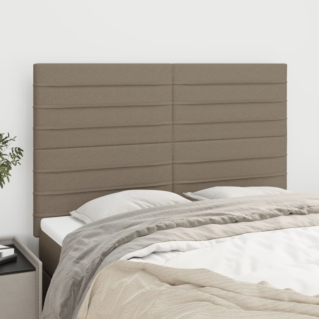vidaXL Tăblii de pat, 4 buc, gri taupe, 72x5x78/88 cm, textil vidaXL Tăblii de pat, 4 buc, gri taupe, 72x5x78/88 cm, textil