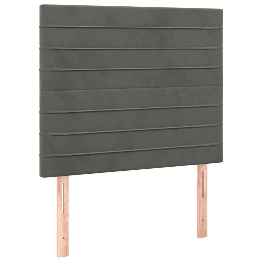 vidaXL Tăblii de pat, 2 buc, gri închis, 90x5x78/88 cm, catifea vidaXL Tăblii de pat, 2 buc, gri închis, 90x5x78/88 cm, catifea
