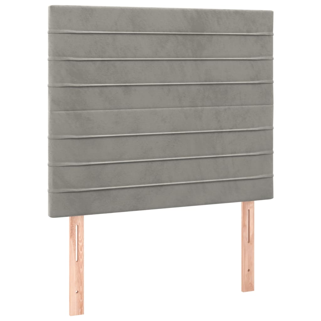 vidaXL Tăblii de pat, 2 buc, gri deschis, 100x5x78/88 cm, catifea vidaXL Tăblii de pat, 2 buc, gri deschis, 100x5x78/88 cm, catifea
