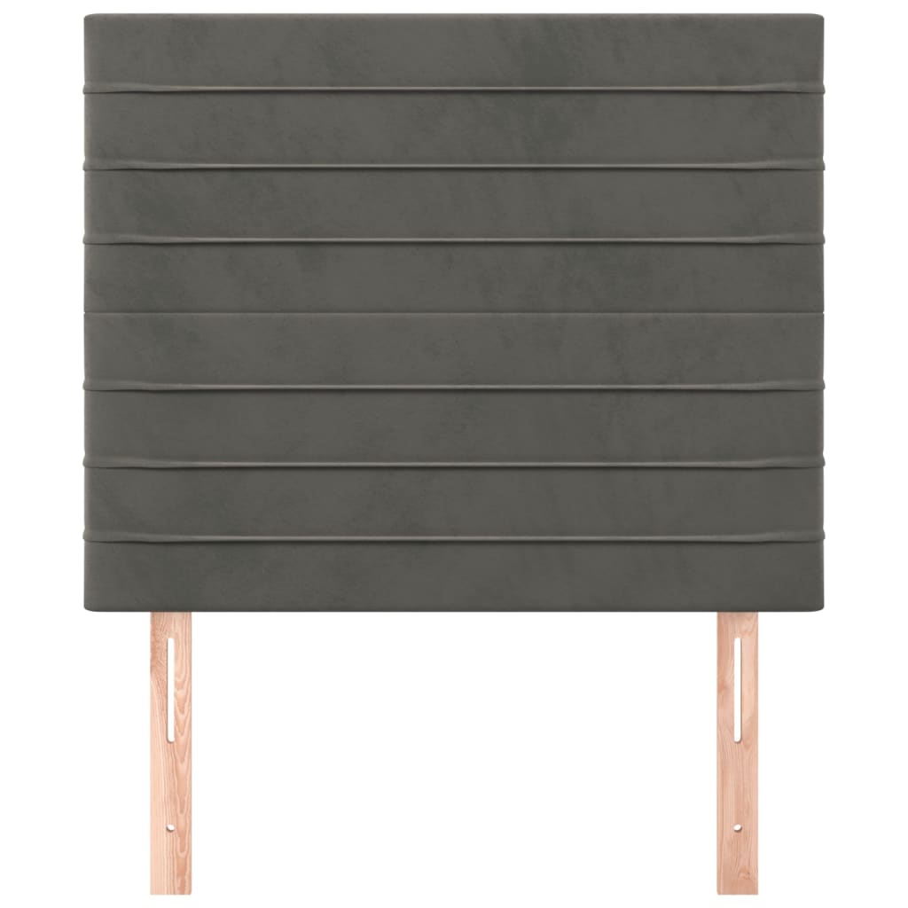vidaXL Tăblii de pat, 2 buc, gri închis, 100x5x78/88 cm, catifea vidaXL Tăblii de pat, 2 buc, gri închis, 100x5x78/88 cm, catifea