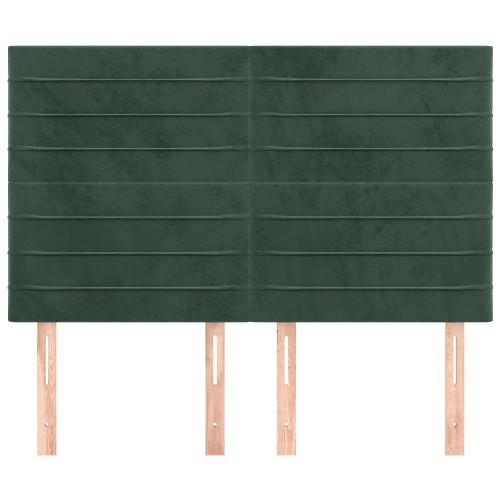vidaXL Tăblii de pat, 4 buc, verde închis, 72x5x78/88 cm, catifea vidaXL Tăblii de pat, 4 buc, verde închis, 72x5x78/88 cm, catifea