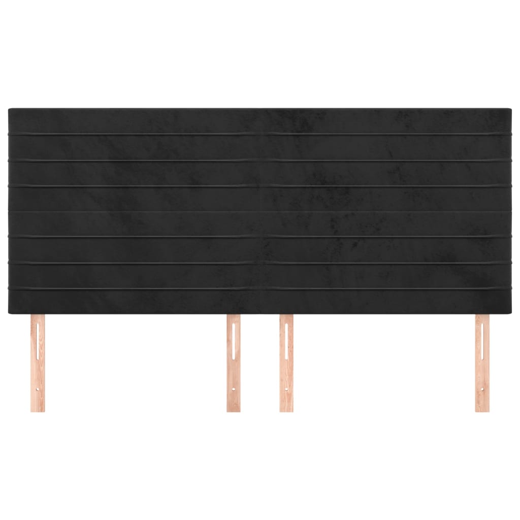 vidaXL Tăblii de pat, 4 buc, negru, 80x5x78/88 cm, catifea vidaXL Tăblii de pat, 4 buc, negru, 80x5x78/88 cm, catifea