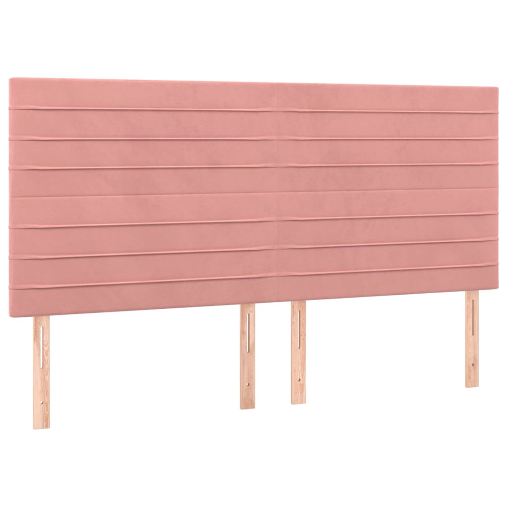 vidaXL Tăblii de pat, 4 buc, roz, 80x5x78/88 cm, catifea vidaXL Tăblii de pat, 4 buc, roz, 80x5x78/88 cm, catifea