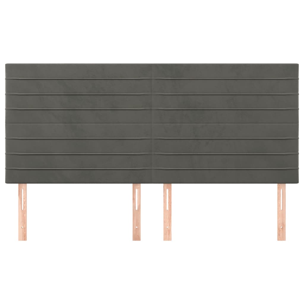 vidaXL Tăblii de pat, 4 buc, gri închis, 100x5x78/88 cm, catifea vidaXL Tăblii de pat, 4 buc, gri închis, 100x5x78/88 cm, catifea