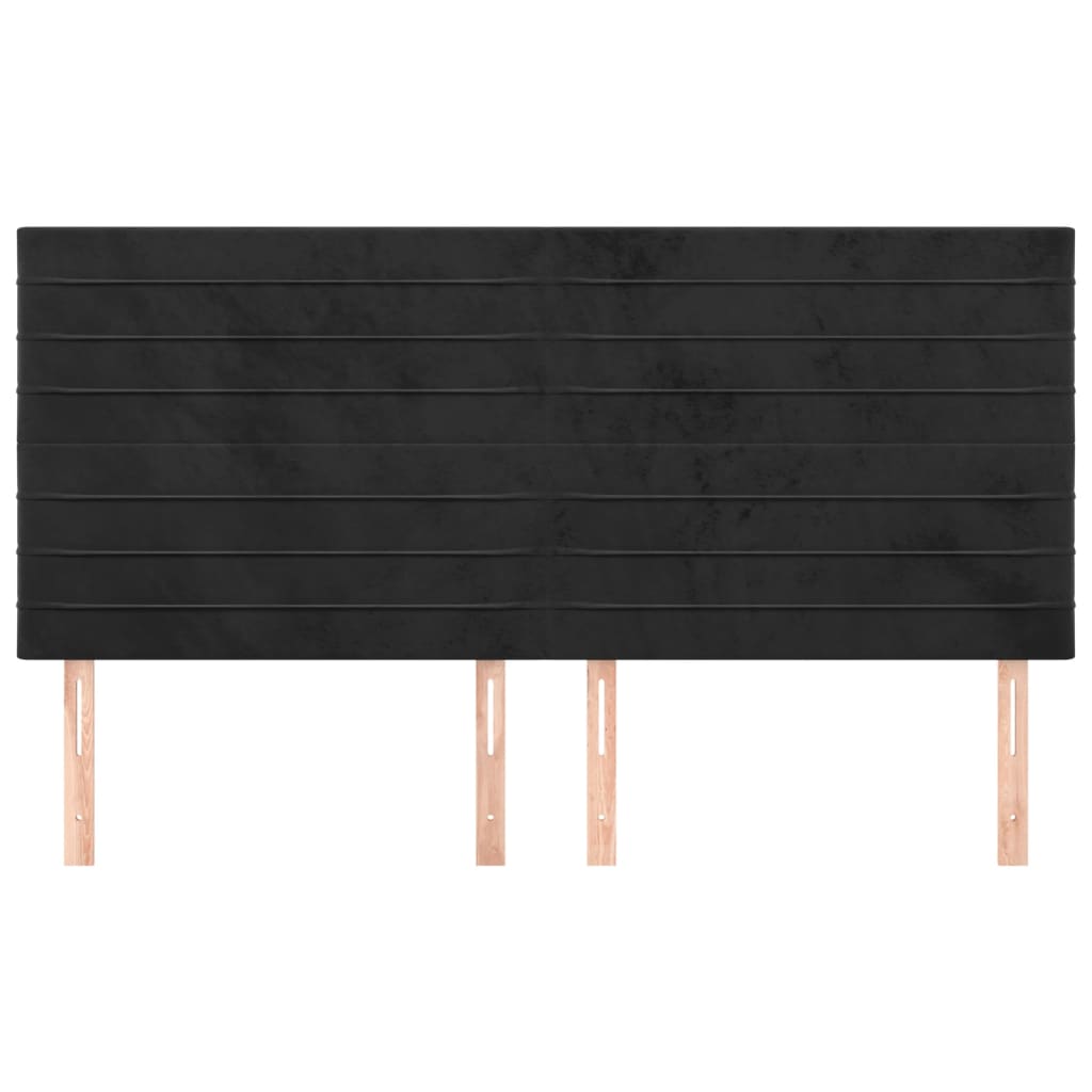 vidaXL Tăblii de pat, 4 buc, negru, 100x5x78/88 cm, catifea vidaXL Tăblii de pat, 4 buc, negru, 100x5x78/88 cm, catifea