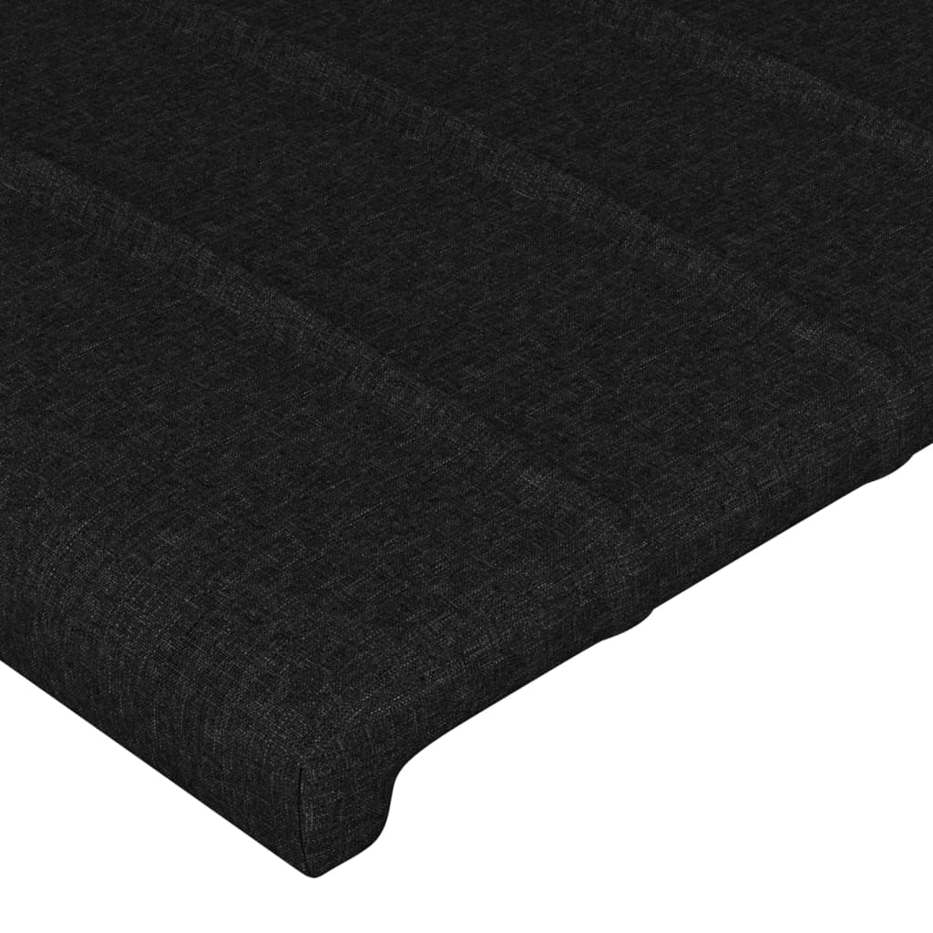 vidaXL Tăblie de pat neagră 80x5x118/128 cm, material textil