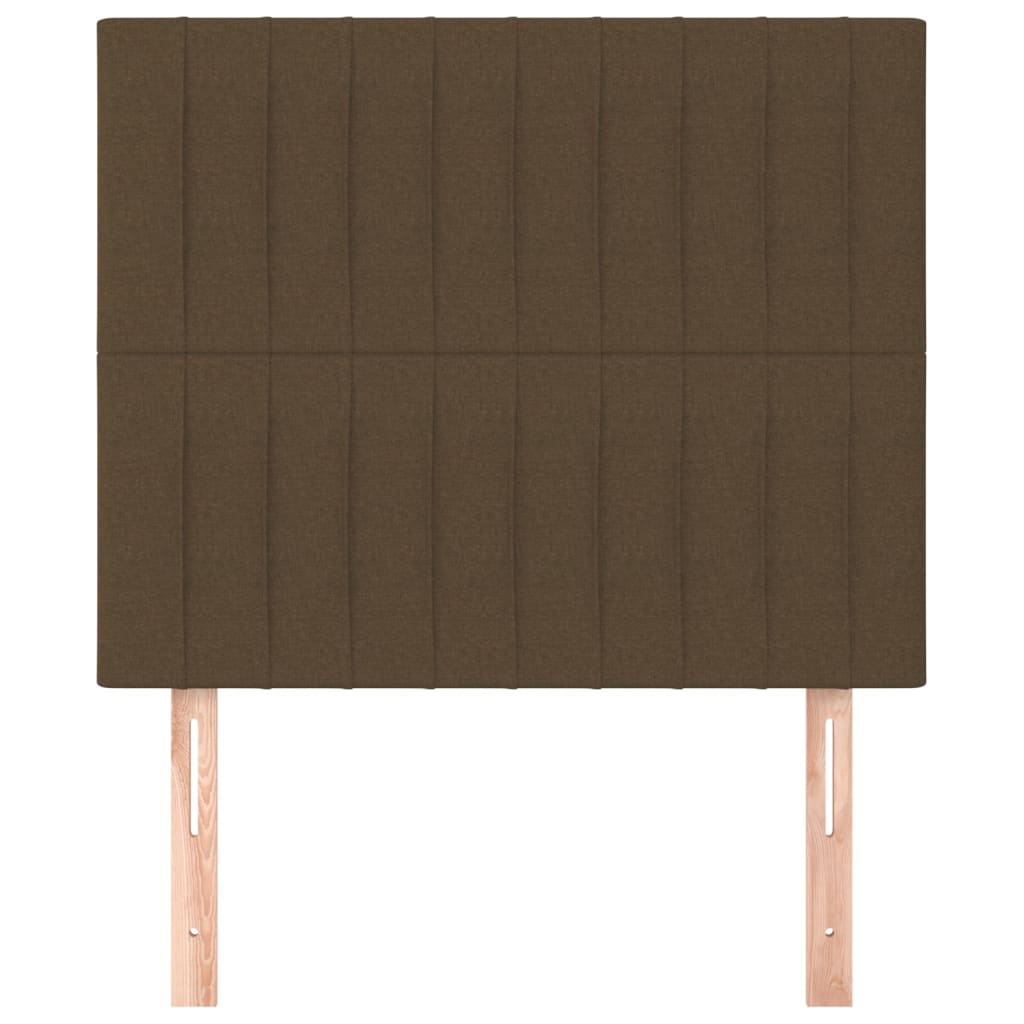 vidaXL Tăblii de pat, 2 buc, maro închis, 80x5x78/88 cm, textil