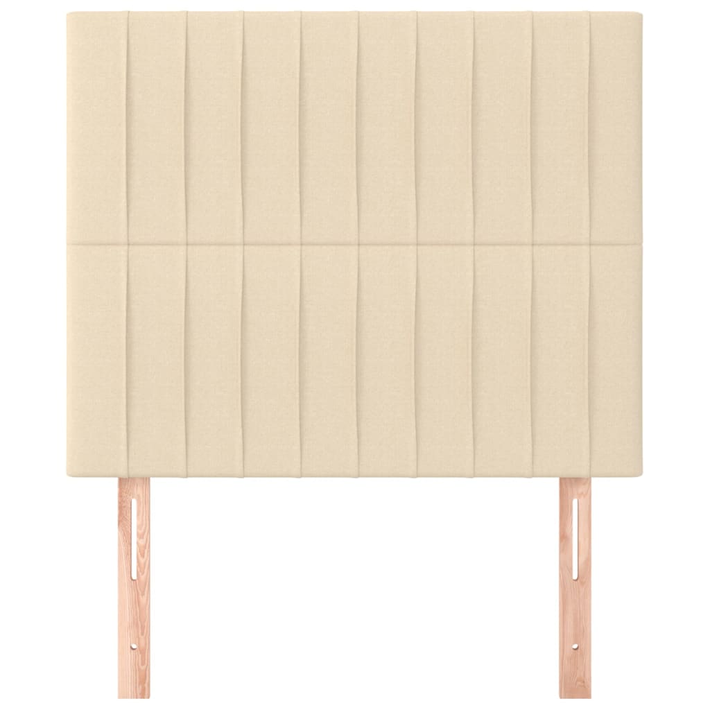 vidaXL Tăblii de pat, 2 buc, crem, 80x5x78/88 cm, textil vidaXL Tăblii de pat, 2 buc, crem, 80x5x78/88 cm, textil