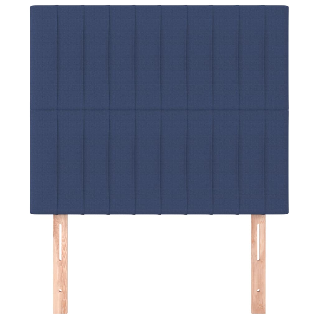 vidaXL Tăblii de pat, 2 buc, albastru, 80x5x78/88 cm, textil