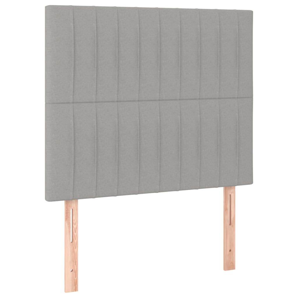 vidaXL Tăblii de pat, 2 buc, gri deschis, 90x5x78/88 cm, textil vidaXL Tăblii de pat, 2 buc, gri deschis, 90x5x78/88 cm, textil