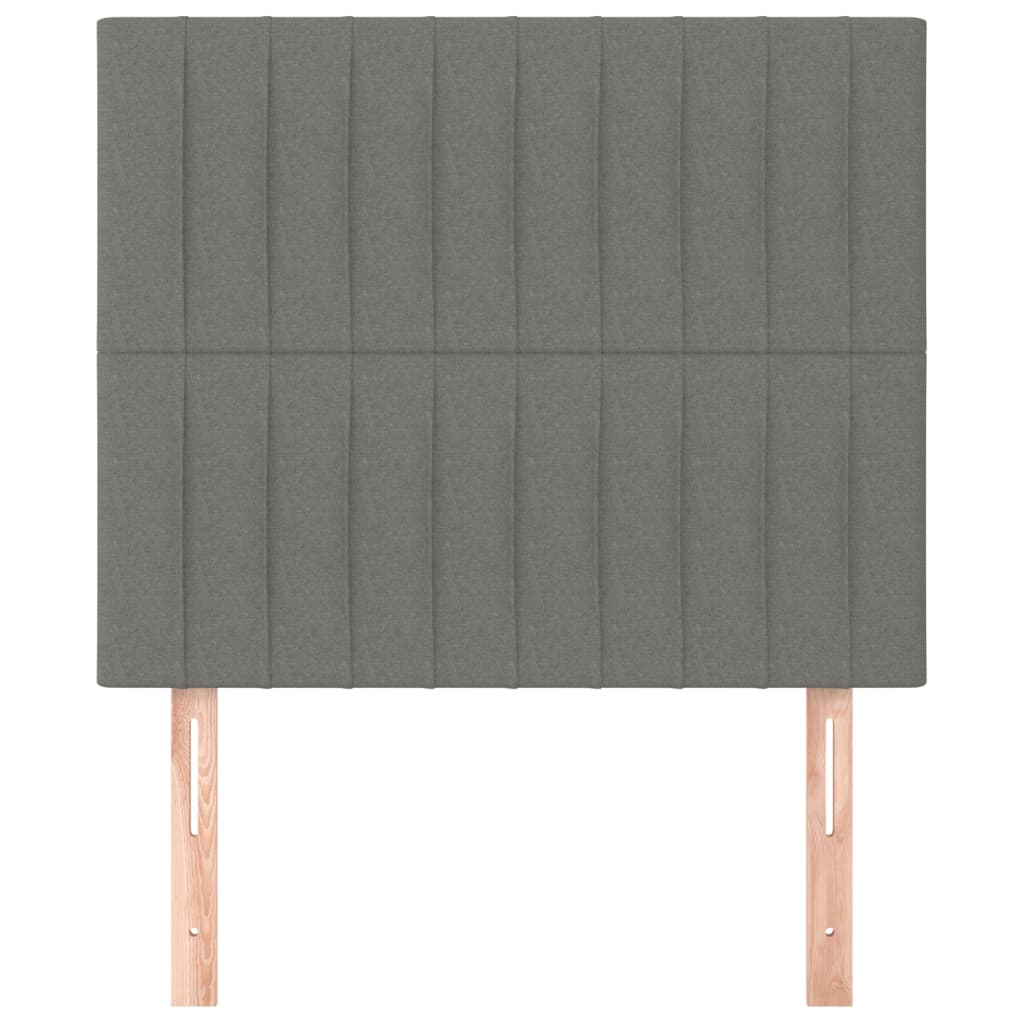 vidaXL Tăblii de pat, 2 buc, gri închis, 90x5x78/88 cm, textil vidaXL Tăblii de pat, 2 buc, gri închis, 90x5x78/88 cm, textil