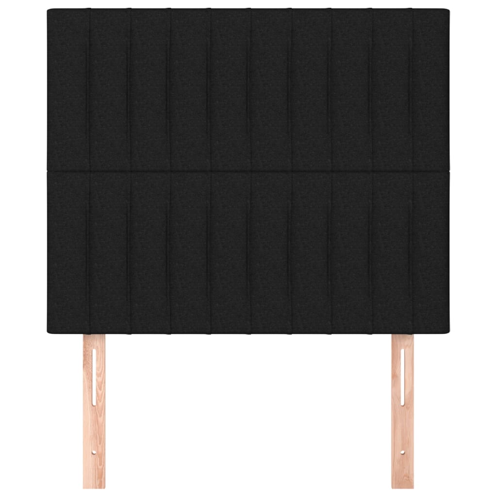 vidaXL Tăblii de pat, 2 buc, negru, 90x5x78/88 cm, textil