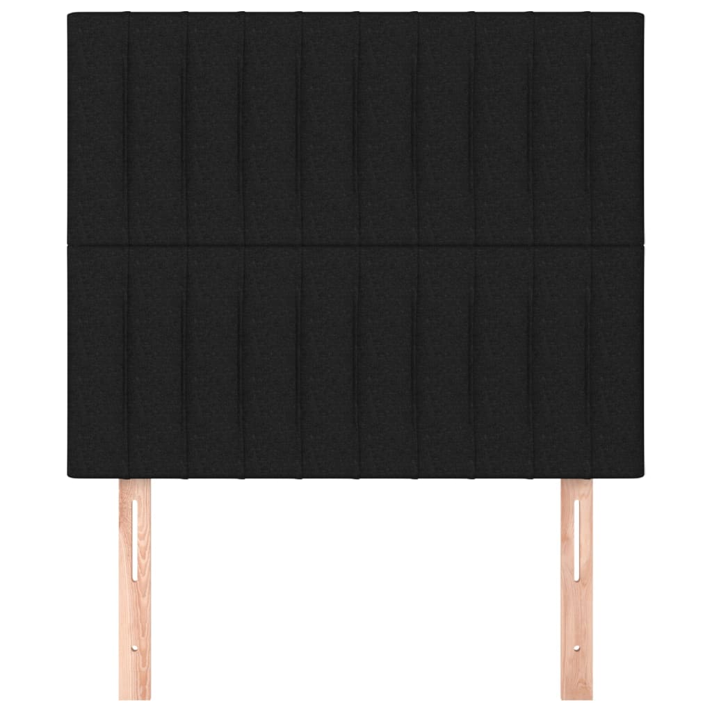 vidaXL Tăblii de pat, 2 buc, negru, 100x5x78/88 cm, textil vidaXL Tăblii de pat, 2 buc, negru, 100x5x78/88 cm, textil