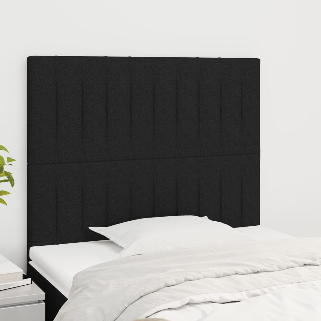 vidaXL Tăblii de pat, 2 buc, negru, 100x5x78/88 cm, textil vidaXL Tăblii de pat, 2 buc, negru, 100x5x78/88 cm, textil