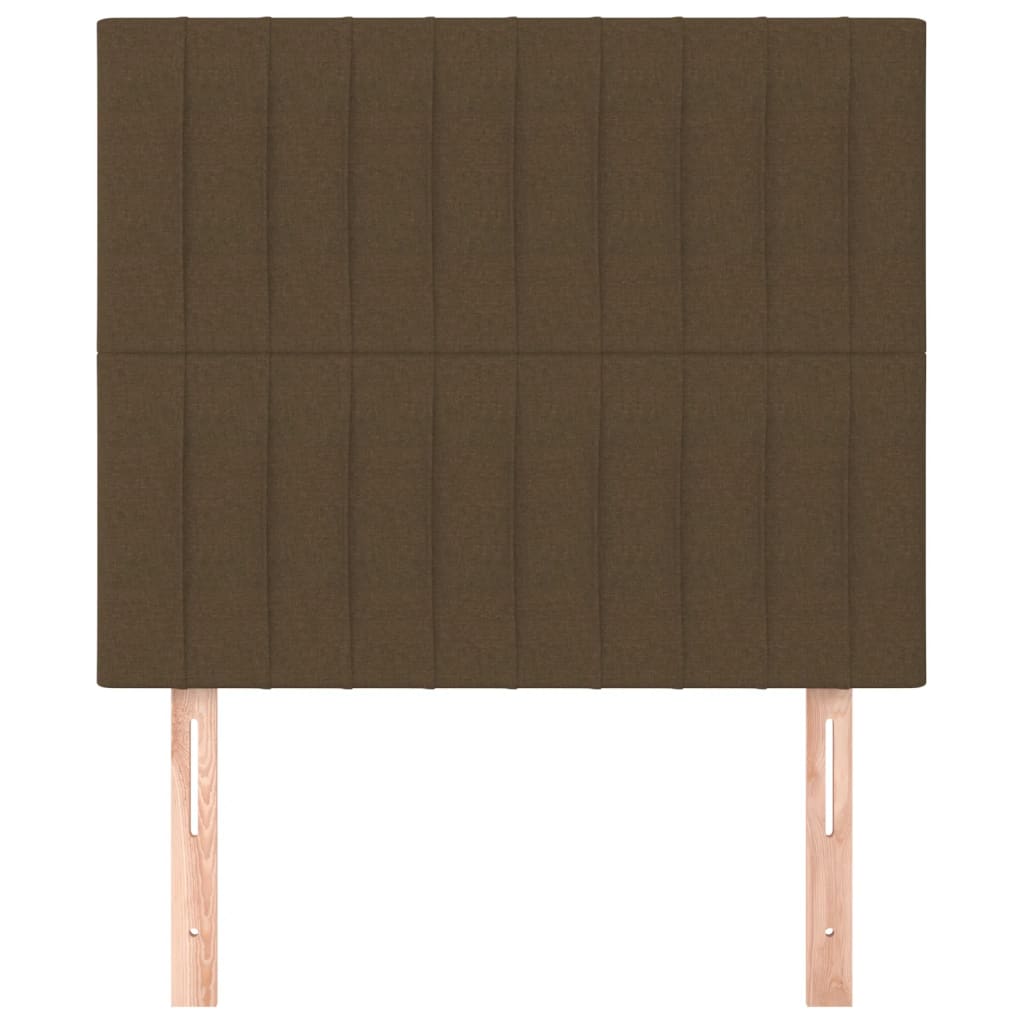 vidaXL Tăblii de pat, 2 buc, maro închis, 100x5x78/88 cm, textil