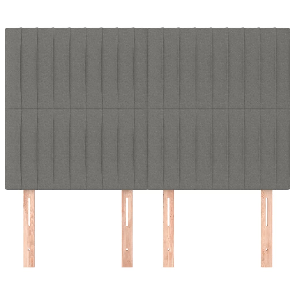 vidaXL Tăblii de pat, 4 buc, gri închis, 72x5x78/88 cm, textil vidaXL Tăblii de pat, 4 buc, gri închis, 72x5x78/88 cm, textil