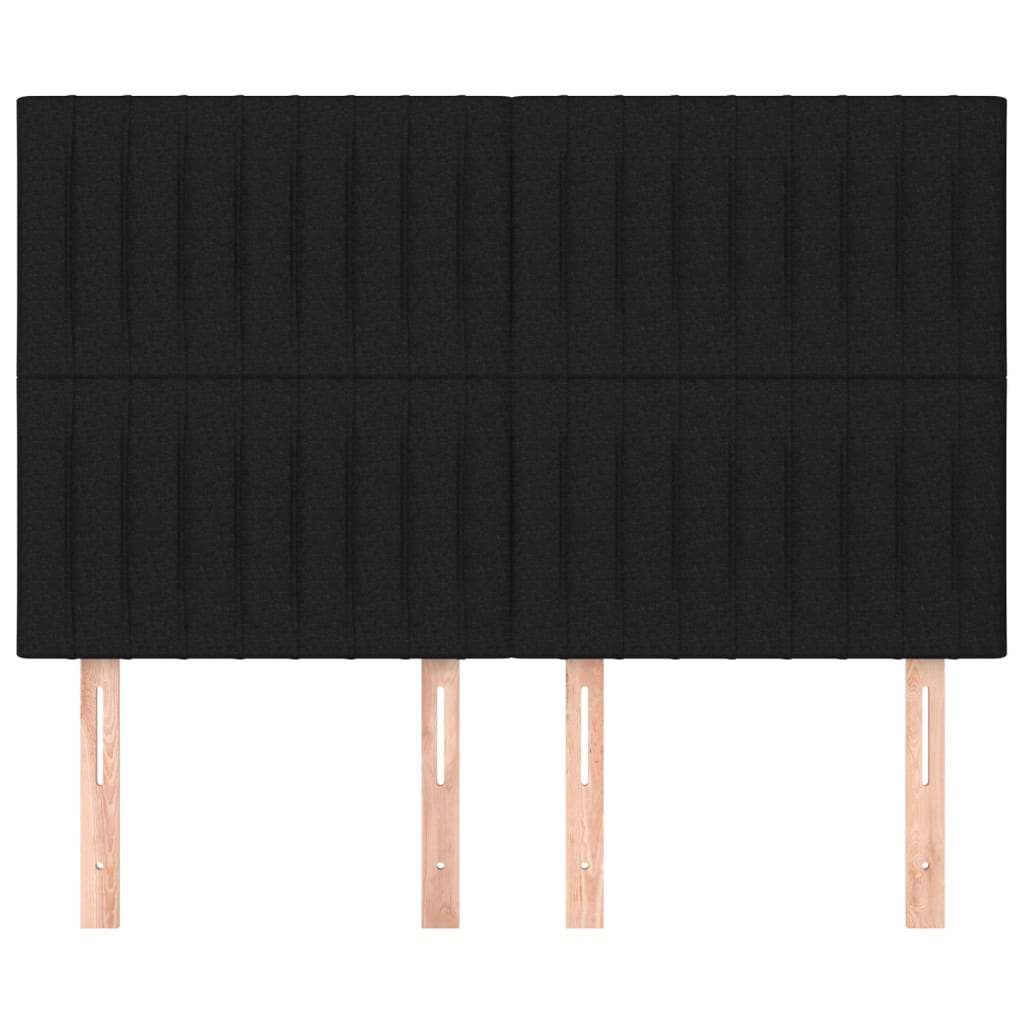 vidaXL Tăblii de pat, 4 buc, negru, 72x5x78/88 cm, textil vidaXL Tăblii de pat, 4 buc, negru, 72x5x78/88 cm, textil