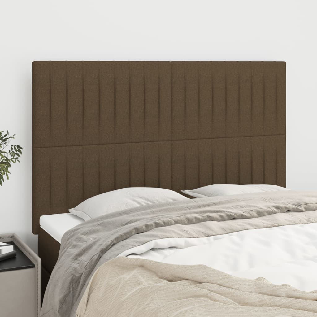 vidaXL Tăblii de pat, 4 buc, maro închis, 72x5x78/88 cm, textil