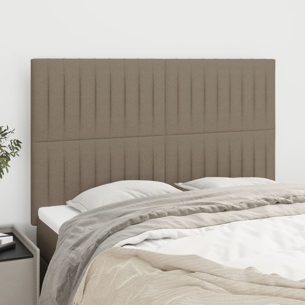 vidaXL Tăblii de pat, 4 buc, gri taupe, 72x5x78/88 cm, textil vidaXL Tăblii de pat, 4 buc, gri taupe, 72x5x78/88 cm, textil