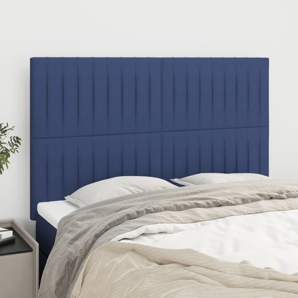 vidaXL Tăblii de pat, 4 buc, albastru, 72x5x78/88 cm, textil vidaXL Tăblii de pat, 4 buc, albastru, 72x5x78/88 cm, textil