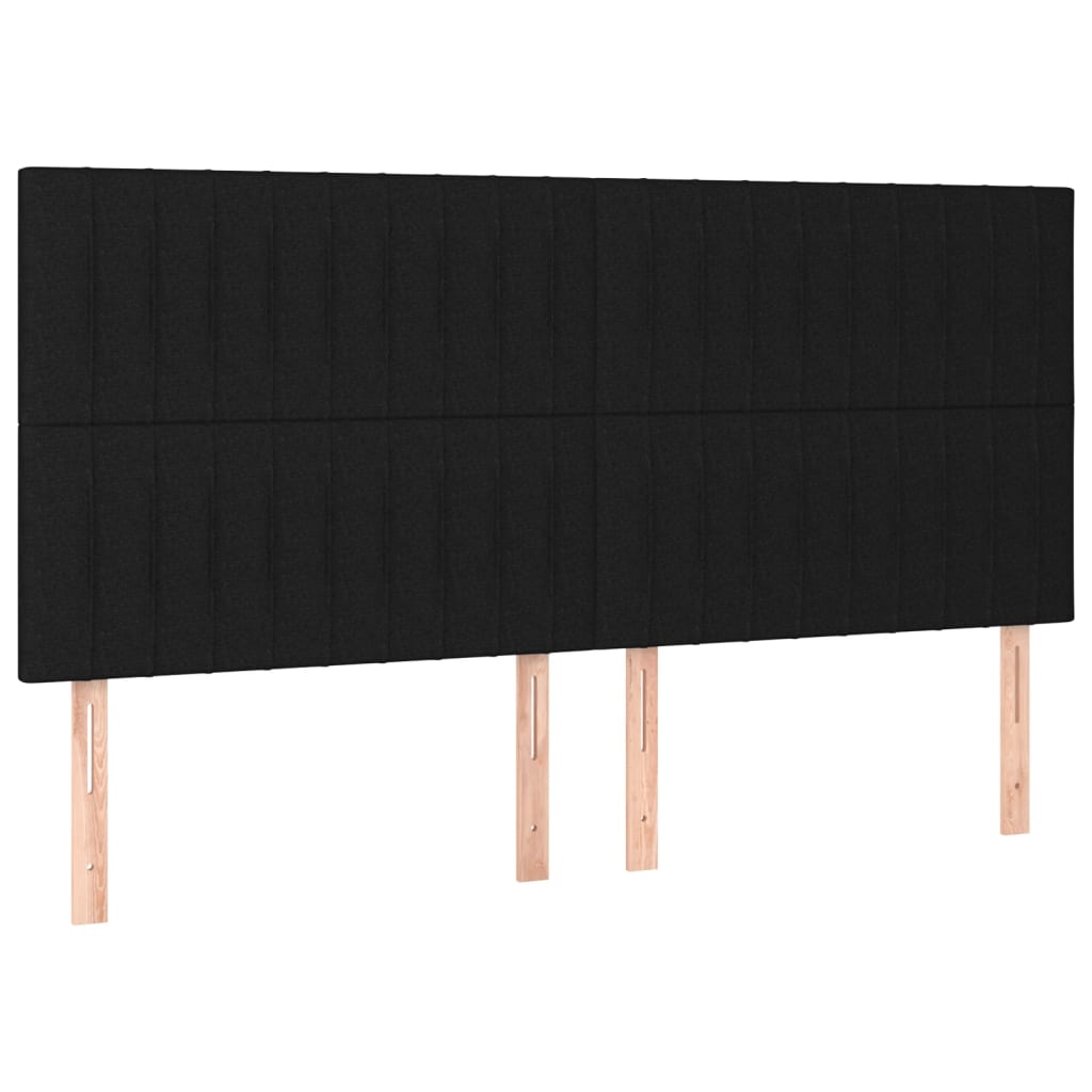 vidaXL Tăblii de pat, 4 buc, negru, 80x5x78/88 cm, textil vidaXL Tăblii de pat, 4 buc, negru, 80x5x78/88 cm, textil