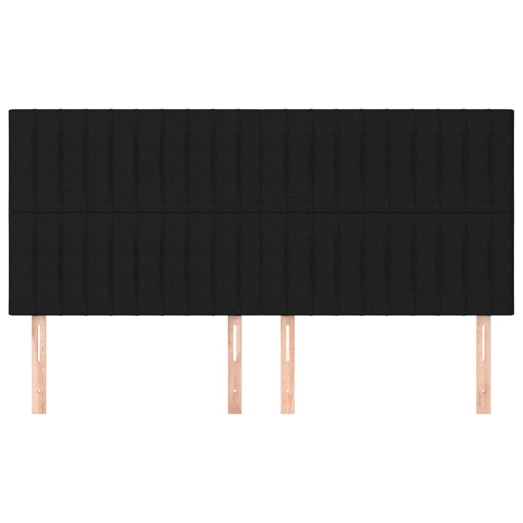 vidaXL Tăblii de pat, 4 buc, negru, 80x5x78/88 cm, textil vidaXL Tăblii de pat, 4 buc, negru, 80x5x78/88 cm, textil