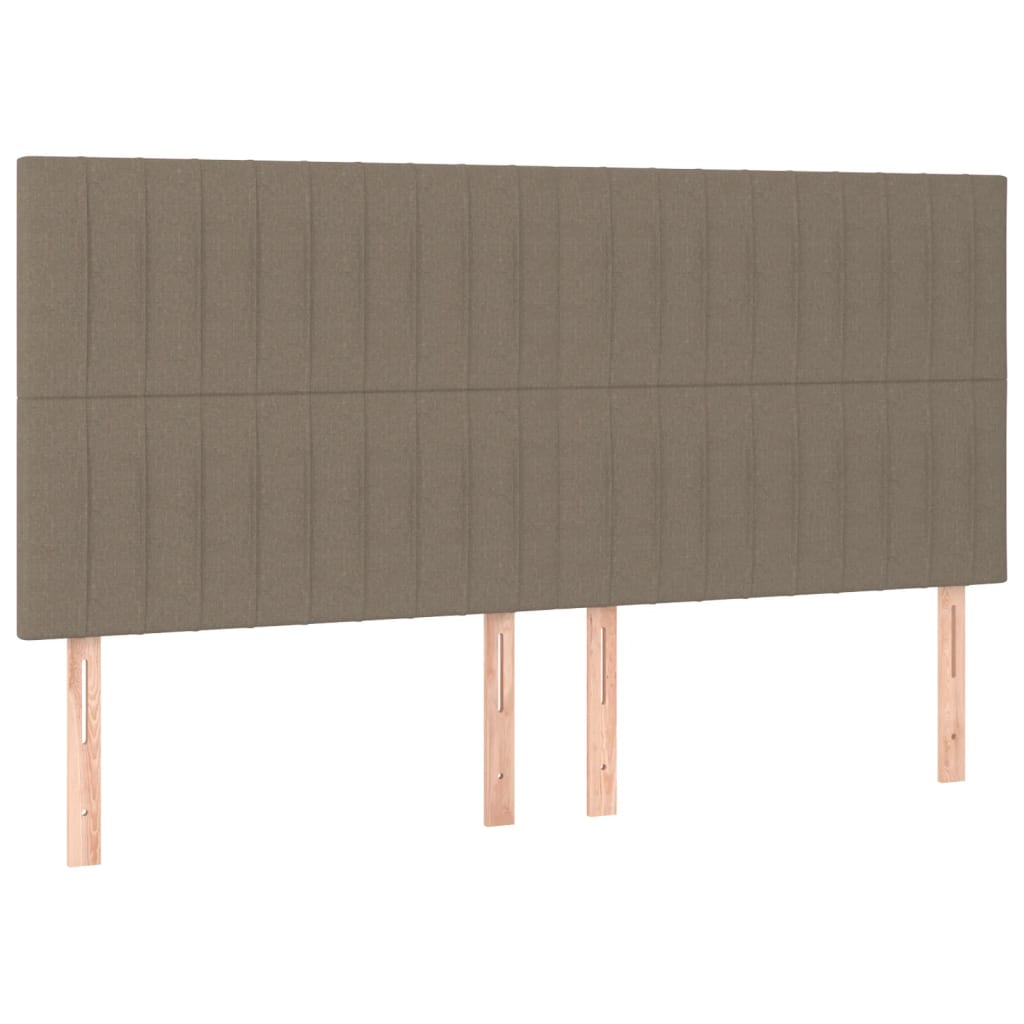 vidaXL Tăblii de pat, 4 buc, gri taupe, 80x5x78/88 cm, textil