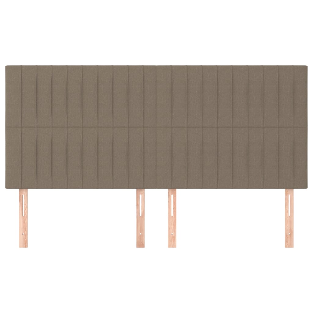 vidaXL Tăblii de pat, 4 buc, gri taupe, 80x5x78/88 cm, textil