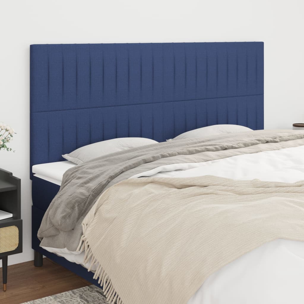 vidaXL Tăblii de pat, 4 buc, albastru, 80x5x78/88 cm, textil vidaXL Tăblii de pat, 4 buc, albastru, 80x5x78/88 cm, textil