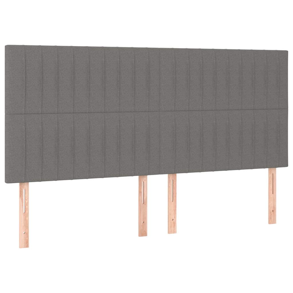vidaXL Tăblii de pat, 4 buc, gri închis, 90x5x78/88 cm, textil vidaXL Tăblii de pat, 4 buc, gri închis, 90x5x78/88 cm, textil