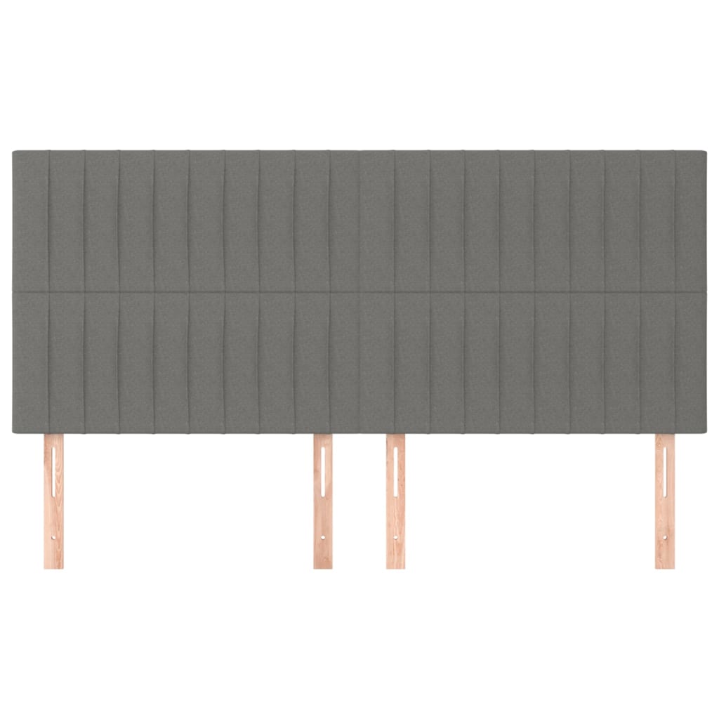 vidaXL Tăblii de pat, 4 buc, gri închis, 90x5x78/88 cm, textil vidaXL Tăblii de pat, 4 buc, gri închis, 90x5x78/88 cm, textil