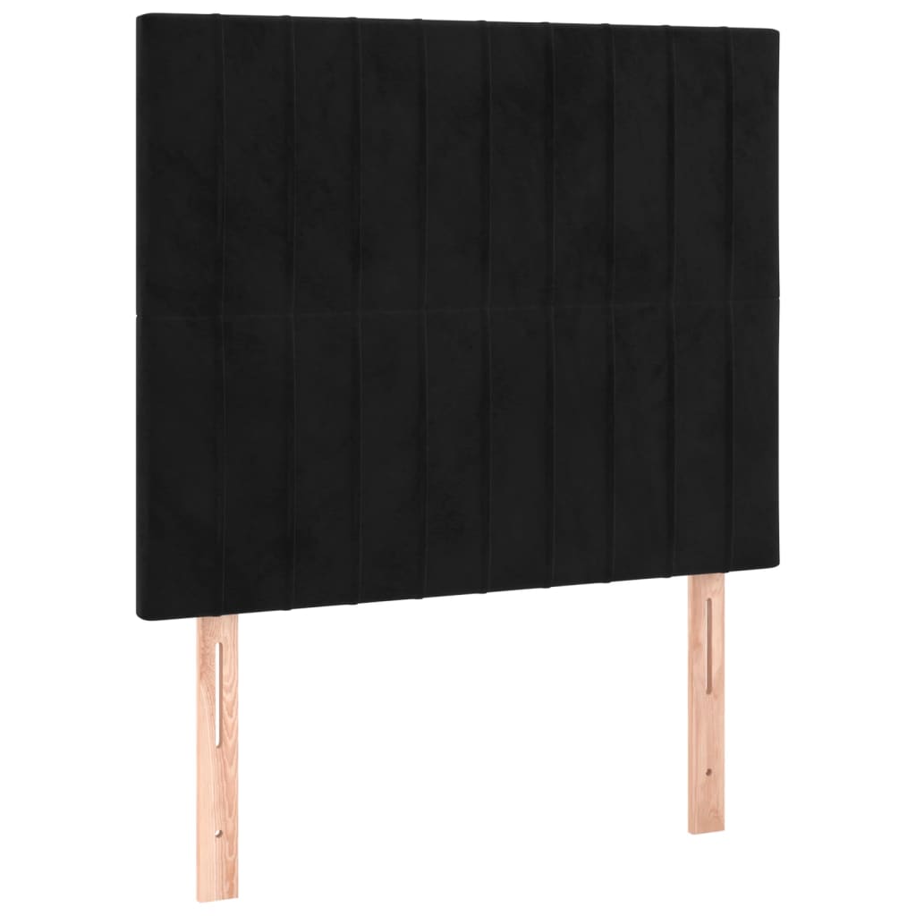 vidaXL Tăblii de pat, 2 buc, negru, 90x5x78/88 cm, catifea vidaXL Tăblii de pat, 2 buc, negru, 90x5x78/88 cm, catifea