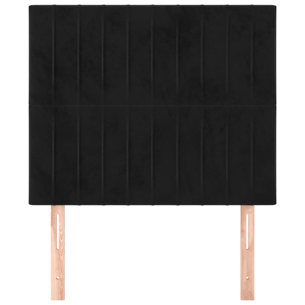 vidaXL Tăblii de pat, 2 buc, negru, 90x5x78/88 cm, catifea vidaXL Tăblii de pat, 2 buc, negru, 90x5x78/88 cm, catifea