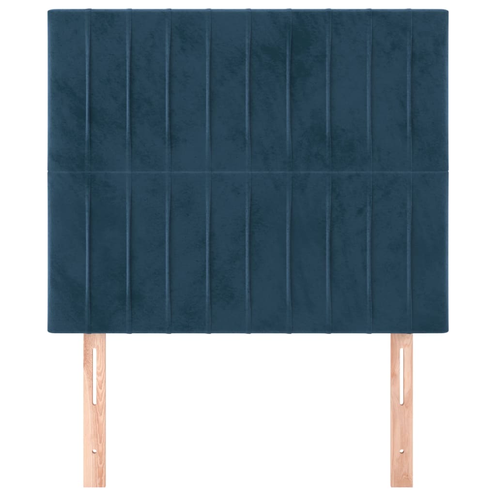 vidaXL Tăblii de pat, 2 buc, albastru închis, 90x5x78/88 cm, catifea vidaXL Tăblii de pat, 2 buc, albastru închis, 90x5x78/88 cm, catifea