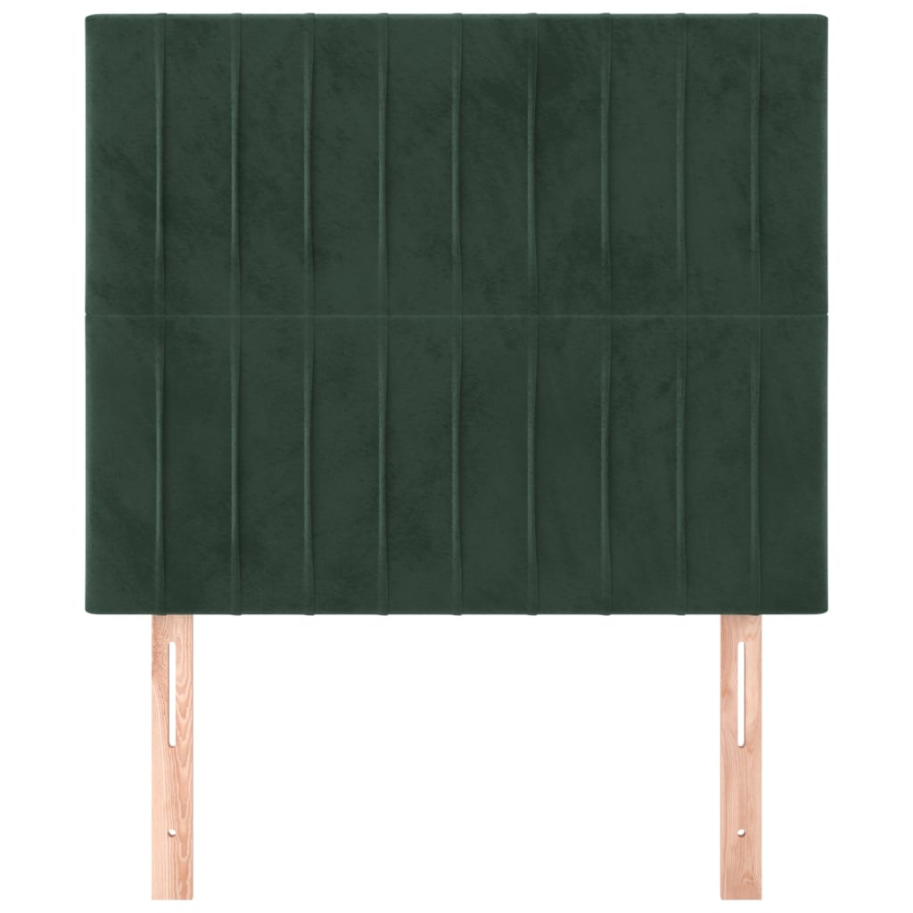 vidaXL Tăblii de pat, 2 buc, verde închis, 100x5x78/88 cm, catifea vidaXL Tăblii de pat, 2 buc, verde închis, 100x5x78/88 cm, catifea