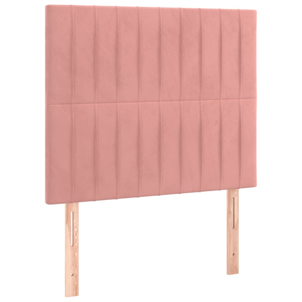 vidaXL Tăblii de pat, 2 buc, roz, 100x5x78/88 cm, catifea vidaXL Tăblii de pat, 2 buc, roz, 100x5x78/88 cm, catifea