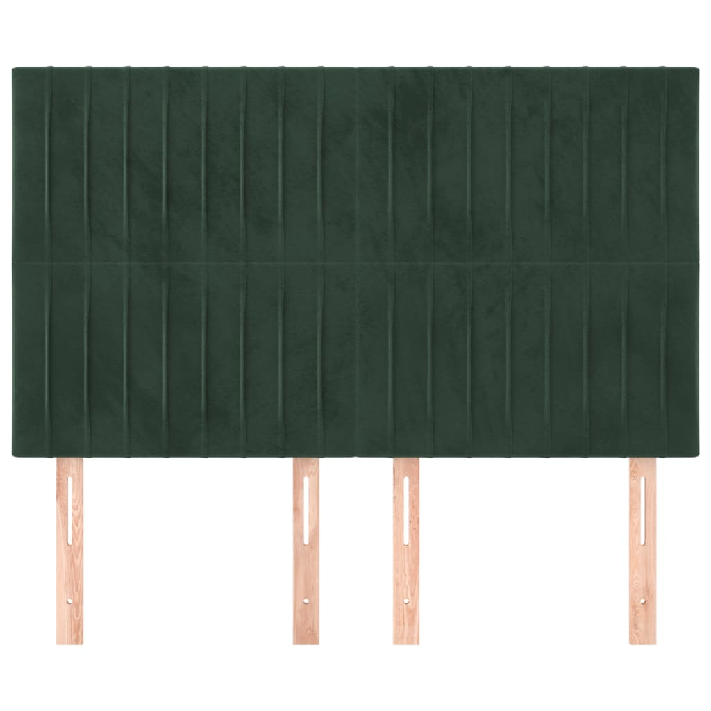 vidaXL Tăblii de pat, 4 buc, verde închis, 72x5x78/88 cm, catifea vidaXL Tăblii de pat, 4 buc, verde închis, 72x5x78/88 cm, catifea