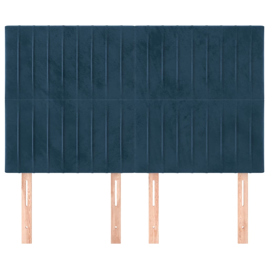 vidaXL Tăblii de pat, 4 buc, albastru închis, 72x5x78/88 cm, catifea vidaXL Tăblii de pat, 4 buc, albastru închis, 72x5x78/88 cm, catifea