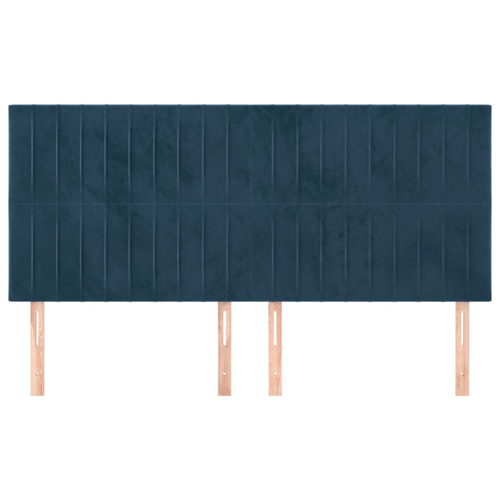 vidaXL Tăblii de pat, 4 buc, albastru închis, 80x5x78/88 cm, catifea vidaXL Tăblii de pat, 4 buc, albastru închis, 80x5x78/88 cm, catifea