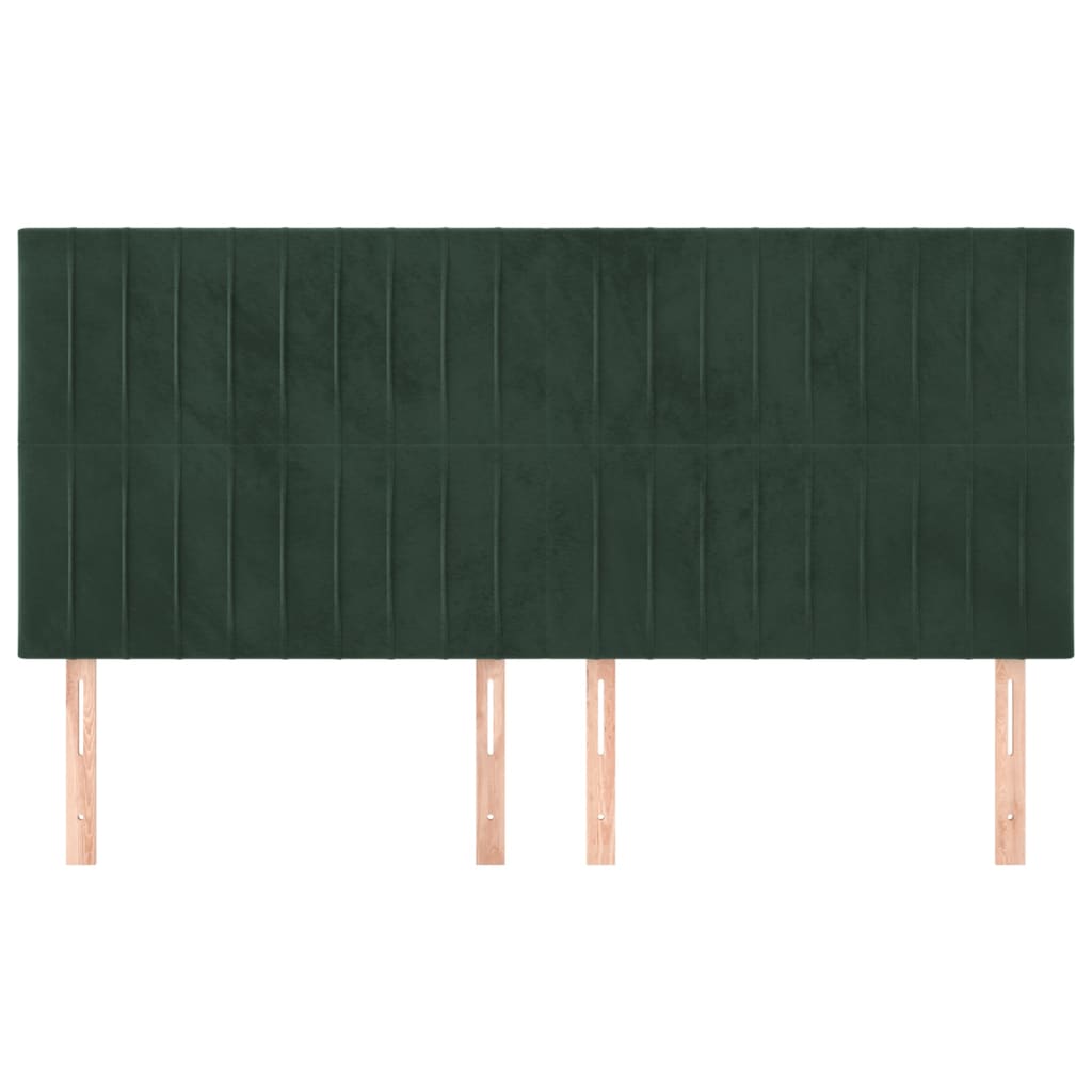 vidaXL Tăblii de pat, 4 buc, verde închis, 100x5x78/88 cm, catifea vidaXL Tăblii de pat, 4 buc, verde închis, 100x5x78/88 cm, catifea
